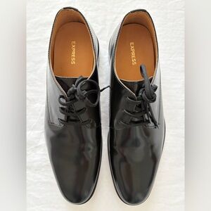 Express Men's Black Patent Leather Derby Shoes